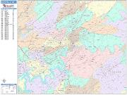 Knoxville <br /> Wall Map <br /> Color Cast Style 2025 Map