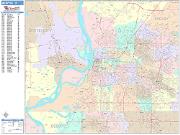 Memphis <br /> Wall Map <br /> Color Cast Style 2025 Map