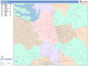 Conroe <br /> Wall Map <br /> Color Cast Style 2025 Map