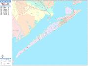 Galveston <br /> Wall Map <br /> Color Cast Style 2025 Map