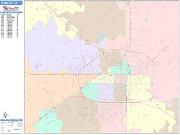 Lubbock <br /> Wall Map <br /> Color Cast Style 2025 Map