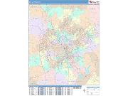 San Antonio <br /> Wall Map <br /> Color Cast Style 2025 Map