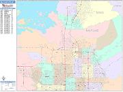 Salt Lake City <br /> Wall Map <br /> Color Cast Style 2025 Map
