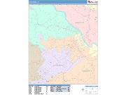 Lynchburg <br /> Wall Map <br /> Color Cast Style 2025 Map