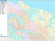 Norfolk <br /> Wall Map <br /> Color Cast Style 2025 Map