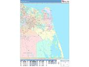Virginia Beach <br /> Wall Map <br /> Color Cast Style 2025 Map