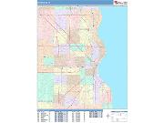 Milwaukee <br /> Wall Map <br /> Color Cast Style 2024 Map