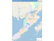 Lake and Peninsula <br /> Wall Map <br /> Color Cast Style 2025 Map