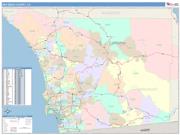 San Diego <br /> Wall Map <br /> Color Cast Style 2025 Map