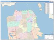 San Francisco <br /> Wall Map <br /> Color Cast Style 2025 Map