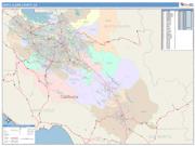 Santa Clara <br /> Wall Map <br /> Color Cast Style 2025 Map