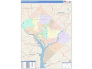 District of Columbia <br /> Wall Map <br /> Color Cast Style 2025 Map