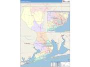 Escambia <br /> Wall Map <br /> Color Cast Style 2025 Map