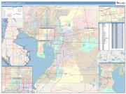 Hillsborough <br /> Wall Map <br /> Color Cast Style 2025 Map
