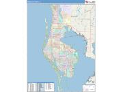 Pinellas <br /> Wall Map <br /> Color Cast Style 2025 Map
