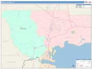 Wakulla <br /> Wall Map <br /> Color Cast Style 2025 Map