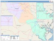 Bryan <br /> Wall Map <br /> Color Cast Style 2025 Map