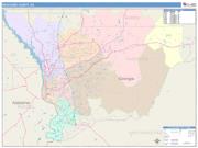 Muscogee <br /> Wall Map <br /> Color Cast Style 2025 Map