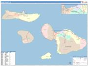 Maui <br /> Wall Map <br /> Color Cast Style 2025 Map