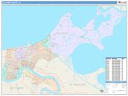 Orleans <br /> Wall Map <br /> Color Cast Style 2025 Map
