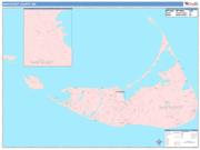 Nantucket <br /> Wall Map <br /> Color Cast Style 2025 Map