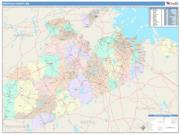 Norfolk <br /> Wall Map <br /> Color Cast Style 2025 Map