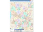 Worcester <br /> Wall Map <br /> Color Cast Style 2025 Map