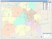 Washtenaw <br /> Wall Map <br /> Color Cast Style 2025 Map