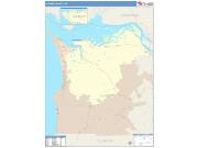 Clatsop <br /> Wall Map <br /> Color Cast Style 2025 Map