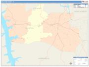 Houston <br /> Wall Map <br /> Color Cast Style 2025 Map