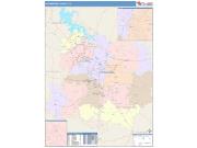 Rutherford <br /> Wall Map <br /> Color Cast Style 2025 Map