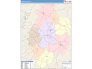 Bastrop <br /> Wall Map <br /> Color Cast Style 2025 Map
