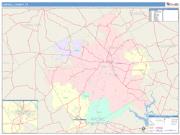 Coryell <br /> Wall Map <br /> Color Cast Style 2025 Map