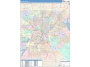 Dallas <br /> Wall Map <br /> Color Cast Style 2025 Map
