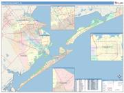 Galveston <br /> Wall Map <br /> Color Cast Style 2025 Map
