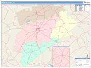 Houston <br /> Wall Map <br /> Color Cast Style 2025 Map