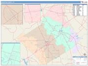 Wharton <br /> Wall Map <br /> Color Cast Style 2025 Map