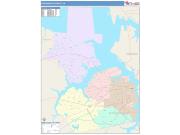 Portsmouth <br /> Wall Map <br /> Color Cast Style 2025 Map