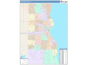 Milwaukee <br /> Wall Map <br /> Color Cast Style 2025 Map