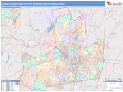 Albany-Schenectady-Troy <br /> Wall Map <br /> Color Cast Style 2025 Map