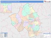 Asheville <br /> Wall Map <br /> Color Cast Style 2025 Map