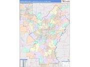 Birmingham-Hoover <br /> Wall Map <br /> Color Cast Style 2025 Map