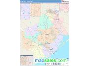 Brazoria <br /> Wall Map <br /> Color Cast Style 2025 Map