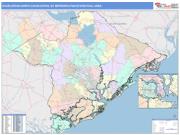 Charleston-North Charleston <br /> Wall Map <br /> Color Cast Style 2025 Map