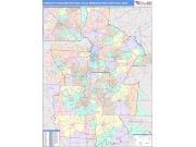 Charlotte-Concord-Gastonia <br /> Wall Map <br /> Color Cast Style 2025 Map