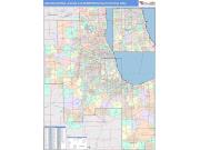 Chicago-Naperville-Elgin <br /> Wall Map <br /> Color Cast Style 2025 Map
