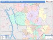 Clarksville <br /> Wall Map <br /> Color Cast Style 2025 Map