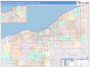 Cleveland-Elyria <br /> Wall Map <br /> Color Cast Style 2025 Map