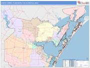 Corpus Christi <br /> Wall Map <br /> Color Cast Style 2025 Map