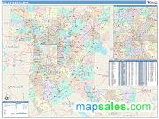 Dallas <br /> Wall Map <br /> Color Cast Style 2025 Map